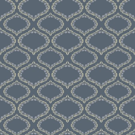 Picture of Ogee and Roses in Blue - 1033401-01